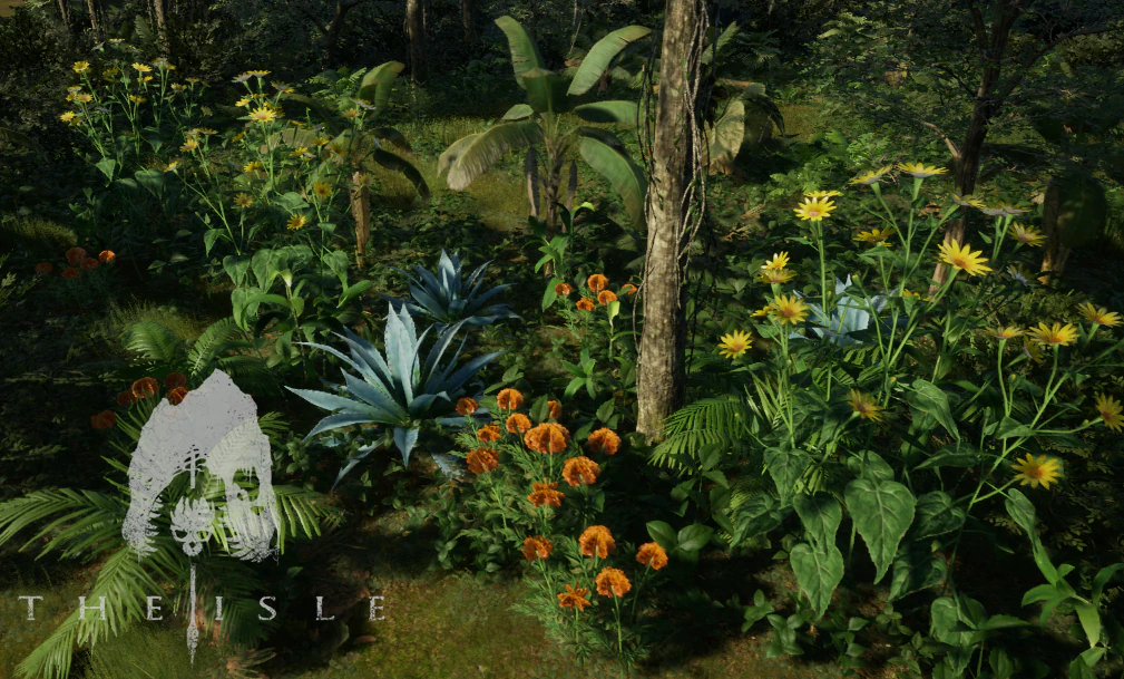 รายละเอียดป่าและพืชพรรณจากภาพพัฒนา The Isle: Evrima